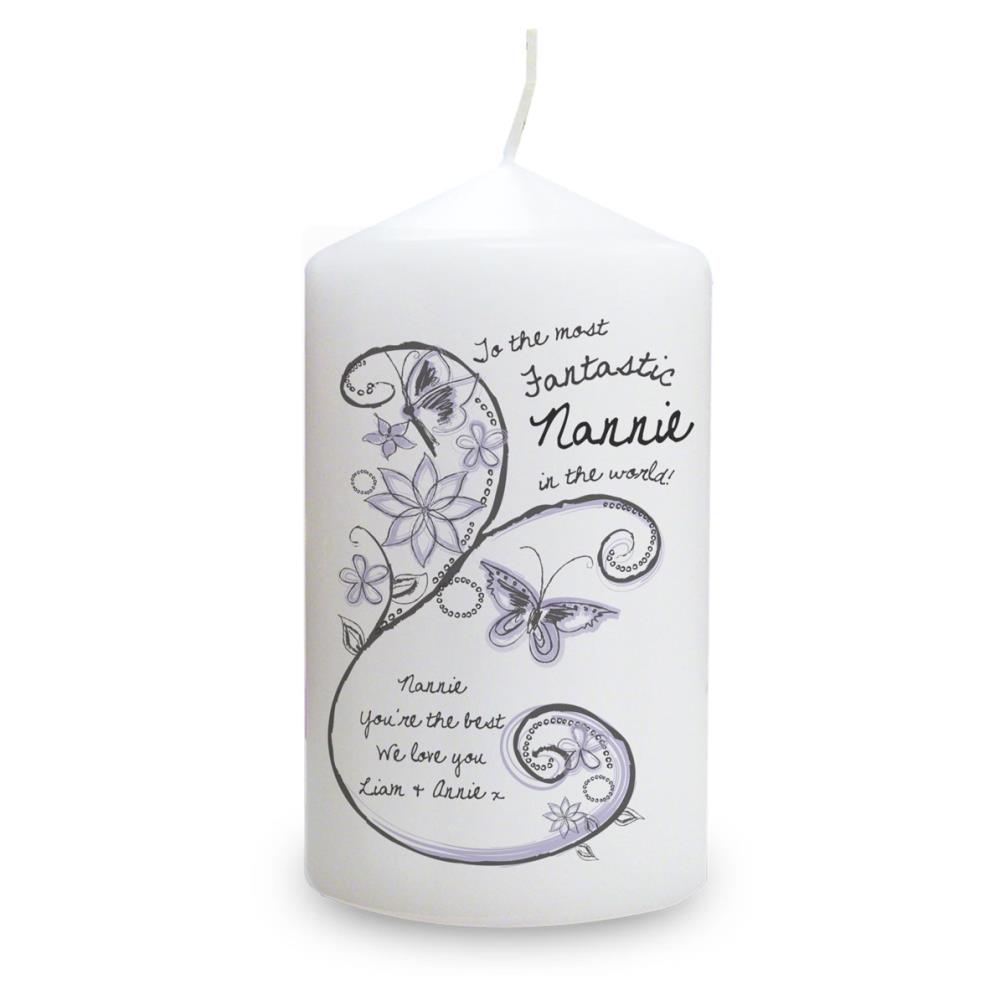 Personalised Flower Pattern Pillar Candle £11.69